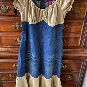 Jean and velvet dress